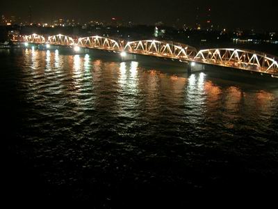 Krung Thon Bridge at night